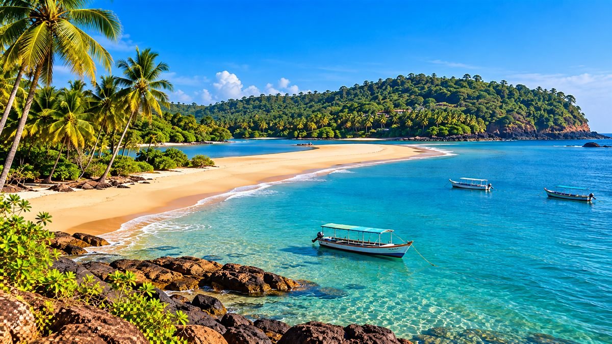 Illustrative image of a beach and backwater at Devbag